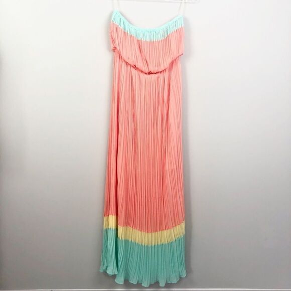 ROMEO & JULIET | Pastel Strapless Maxi Dress Large - Picture 1 of 7